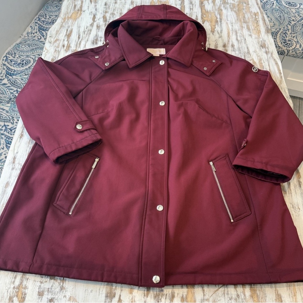 Michael Kors Burgundy Utility Jacket 2X